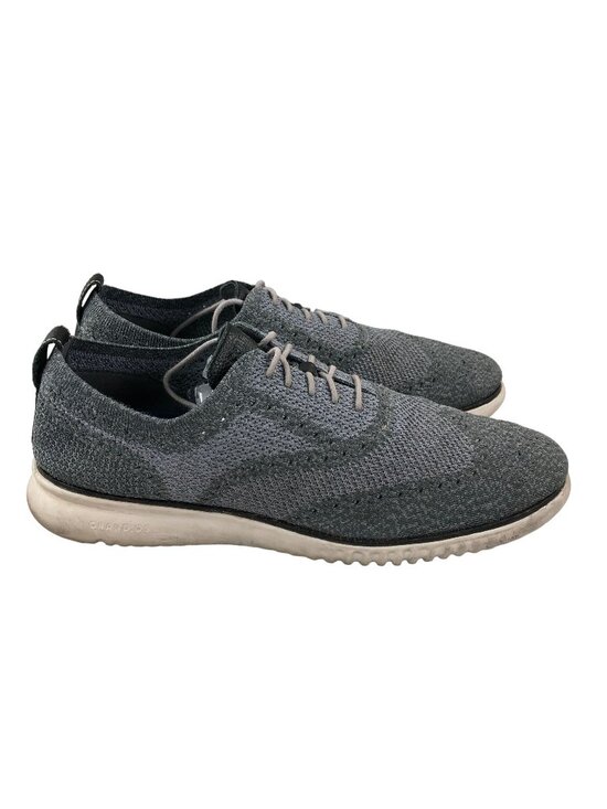 Cole Haan Men\'s Size 13M 2.ZeroGrand Magnet Ironstone Grey Knit Wingtip Oxfords